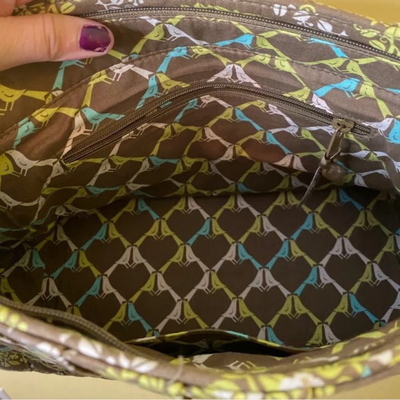 Vera Bradley Bag Floral Paisley Sittin In A Tree Green Brown - Picture 4 of 5